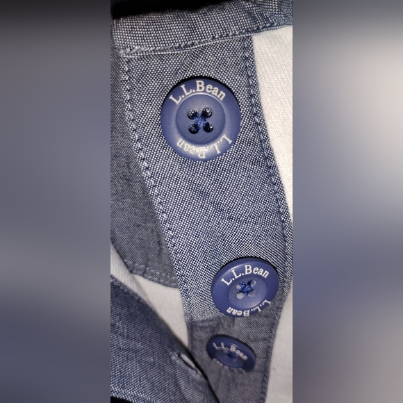 LL Bean Pullover Sweatshirt Womens XS Blue White Striped Mock Neck LS - Picture 15 of 16